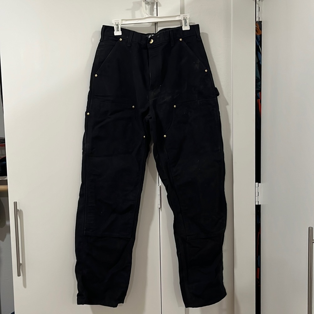 Carhartt 34x32 black double knee work pants